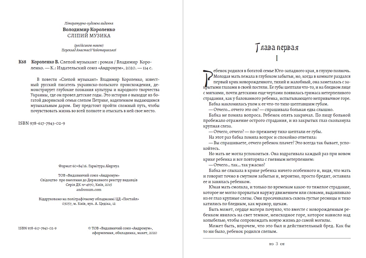 Книга Слепой музыкант Владимир Короленко фото 4 Книга Слепой музыкант Владимир Короленко обкладинка 4